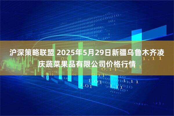 沪深策略联盟 2025年5月29日新疆乌鲁木齐凌庆蔬菜果品有限公司价格行情