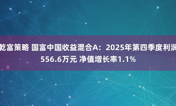 乾富策略 国富中国收益混合A：2025年第四季度利润556.6万元 净值增长率1.1%